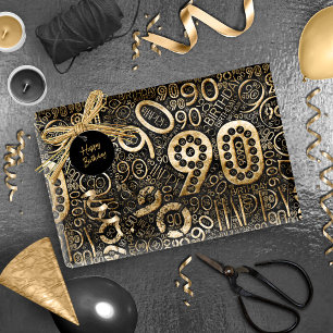 Geburtstagsnummer Word Cloud Nneunzig C ID270 Geschenkpapier