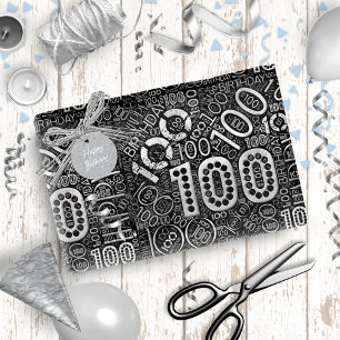 Geburtstagsnummer Word Cloud One Hundert D ID270 Geschenkpapier