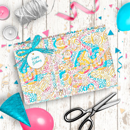 Geburtstagsnummer Word Cloud Sixty B ID270 Geschenkpapier