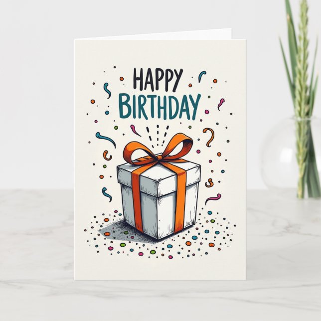 Geburtstagspaket-Art-Card Karte (Vorderseite)