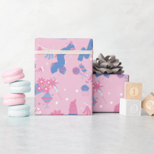 Geburtstagspapier in Rosa Blau Weiß Geschenkpapier