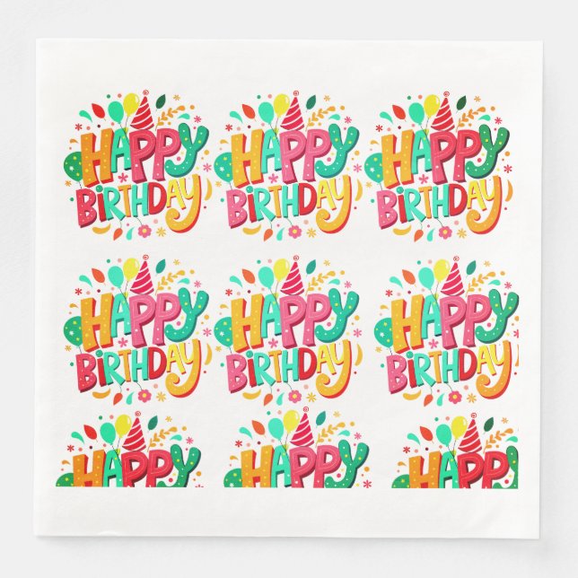 Geburtstagspapier Napkins Serviette (Vorderseite)