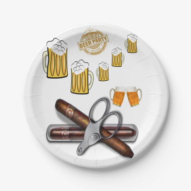 Geburtstagspapier-Teller, Bier Pappteller (Vorderseite)