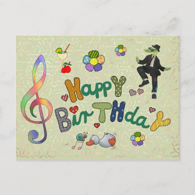 Geburtstagsparenz Postkarte (Vorderseite)