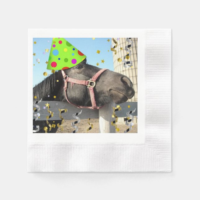 Geburtstagsparferd Serviette (Vorderseite)