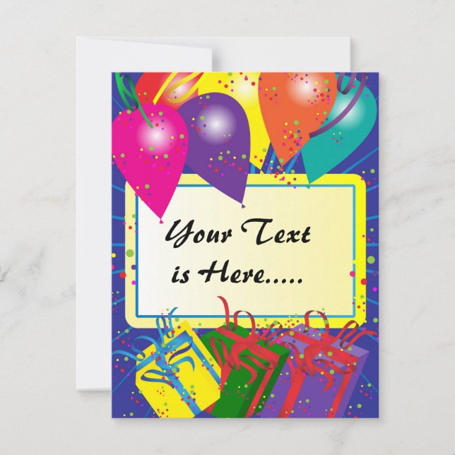 Geburtstagspartdesign Einladung (Vorderseite)