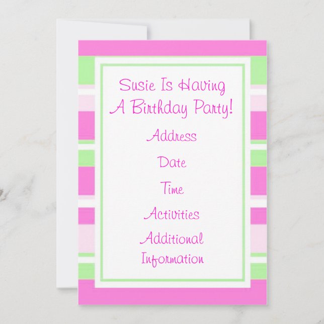 GEBURTSTAGSPARTEEINLADUNG EINLADUNG (Vorderseite)