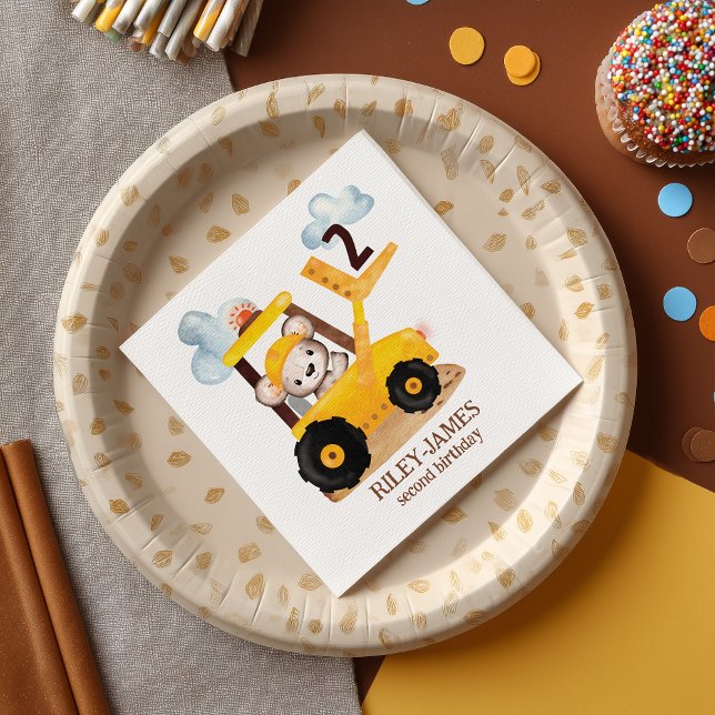 Geburtstagspartei Baugewerbe Serviette (Get ready to dig in and celebrate with our 'Under Construction' Birthday party napkins.)