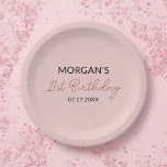 Geburtstagspartei Blass Pink Niedlicher Name Pappteller<br><div class="desc">Machen Sie Ihre Geburtstagsfeier mit unseren Tellern zur Geburtstagsparty Blush Pink Niedlich Name Paper besonders attraktiv. Diese Teller mit einem weichen, rosafarbenen Hintergrund und einem individuellen Namen in einem hübschen Schriftart fügen jedem Party eine persönliche Touch hinzu. Sie sind aus haltbarem, hochwertigem Papier gefertigt und eignen sich hervorragend für die...</div>