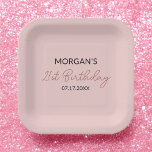 Geburtstagspartei Blass Pink Niedlicher Name Pappteller<br><div class="desc">Machen Sie Ihre Geburtstagsfeier mit unseren Tellern zur Geburtstagsparty Blush Pink Niedlich Name Paper besonders attraktiv. Diese Teller mit einem weichen, rosafarbenen Hintergrund und einem individuellen Namen in einem hübschen Schriftart fügen jedem Party eine persönliche Touch hinzu. Sie sind aus haltbarem, hochwertigem Papier gefertigt und eignen sich hervorragend für die...</div>