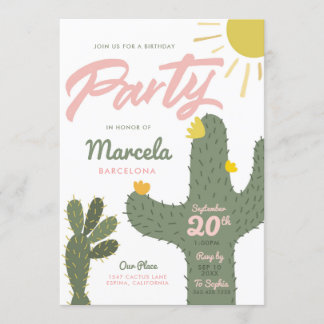 Geburtstagspartei Cactus Einladung