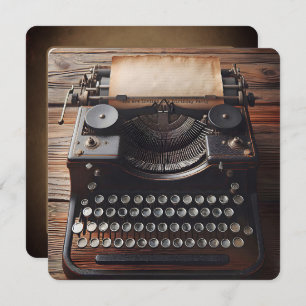 Geburtstagspartei der Vintagen Schreibmaschine Einladung