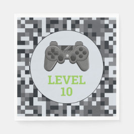 Geburtstagspartei des Video Game Level Up Controll Serviette
