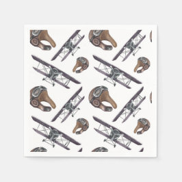 Geburtstagspartei des Vintagen Flugzeugs Serviette