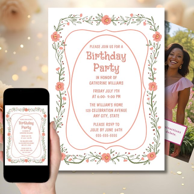 Geburtstagspartei Einladung jedes Alters weiße Blu (Von Creator hochgeladen)