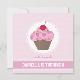 GEBURTSTAGSPARTEI ERSUCHT:: Cupcake 6SQ Einladung