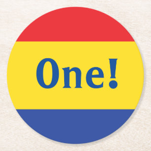 Geburtstagspartei für Primärfarben Runder Pappuntersetzer