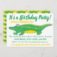 Geburtstagspartei Gelbe Grüne Alligator Krokodil