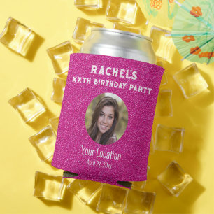 Geburtstagspartei Gutes Pink Glitzer Foto Dosenkühler