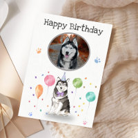 Geburtstagspartei Husky Sibir Hund Tierkarte