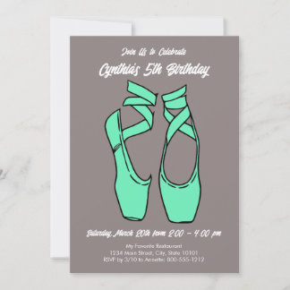 Geburtstagspartei Minimalistisch Green Ballet Einladung