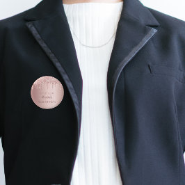 Geburtstagspartei Rose Gold Glitzer Tropfen Name Button