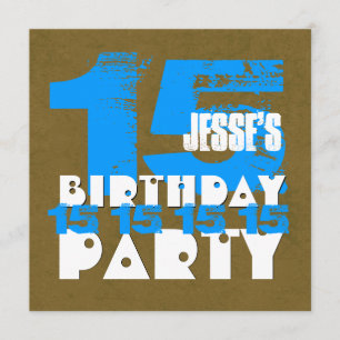 Geburtstagsparty 15 Jahre alt Grunge Z15A Einladung