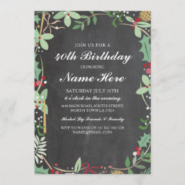 Geburtstagsparty 40. 50. Rustikale ChalK Berry Ein Einladung