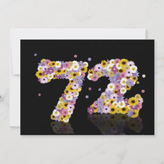 Geburtstagsparty, 72. Geburtstag, mit Blumenbriefe Einladung