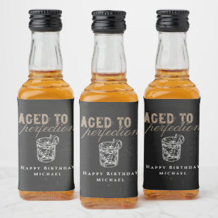Geburtstagsparty "Alt bis Perfection Black Whiskey Alkoholflaschenetikett