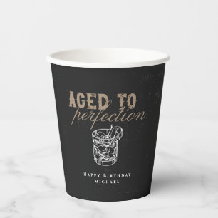 Geburtstagsparty "Alt bis Perfection Black Whiskey Pappbecher
