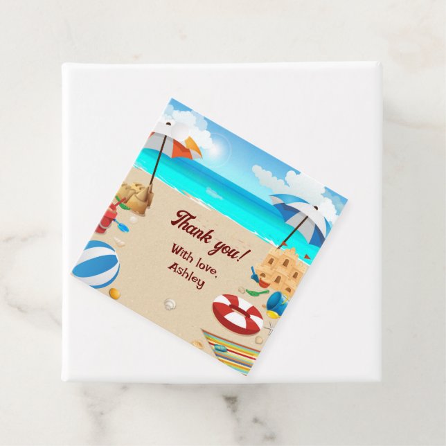Geburtstagsparty am Strand von Kid Geschenkanhänger (Beispiel)