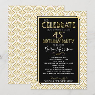 Geburtstagsparty Art Deco Gatsby Roaring 1920er Einladung