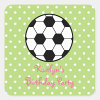 Geburtstagsparty-Aufkleber für Girl's Soccer Ball