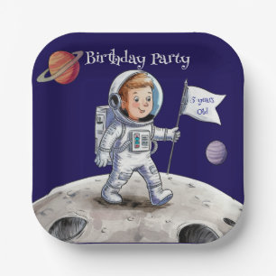 Geburtstagsparty außerhalb der Welt - Thema Astron Pappteller