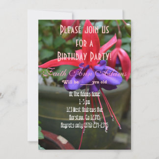 Geburtstagsparty Aziza Blumenblüten Destiny Peace Einladung