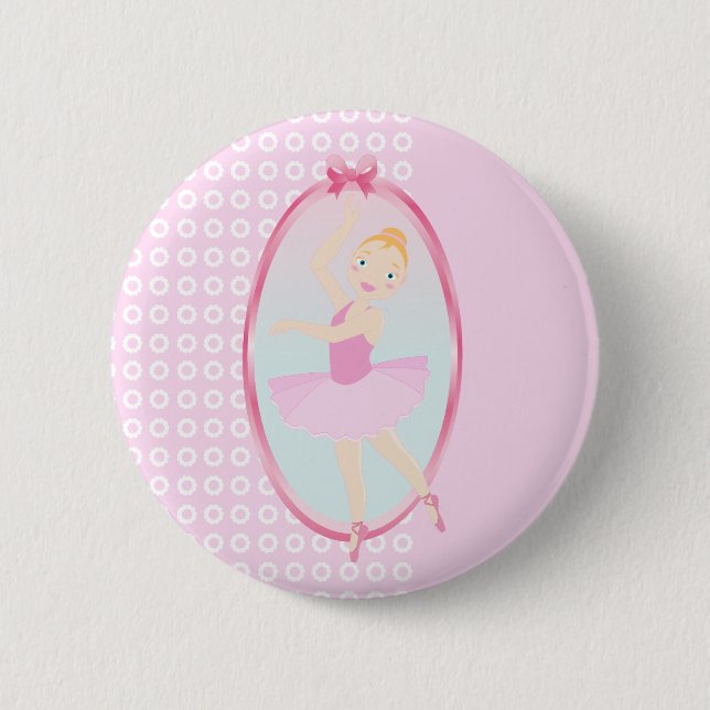 Geburtstagsparty Ballerina Button (Vorderseite)
