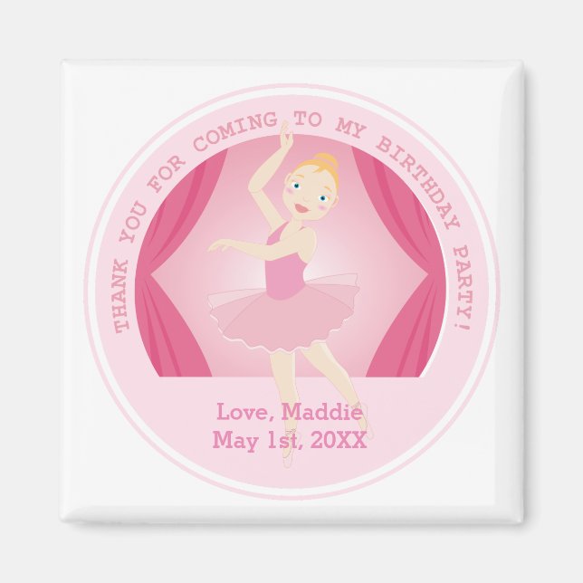 Geburtstagsparty Ballerina Magnet (Vorne)