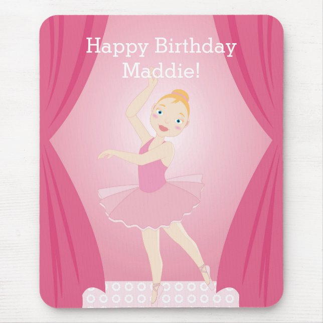 Geburtstagsparty Ballerina Mousepad (Vorne)