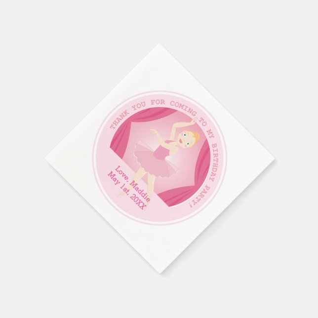 Geburtstagsparty Ballerina Serviette (Ecke)