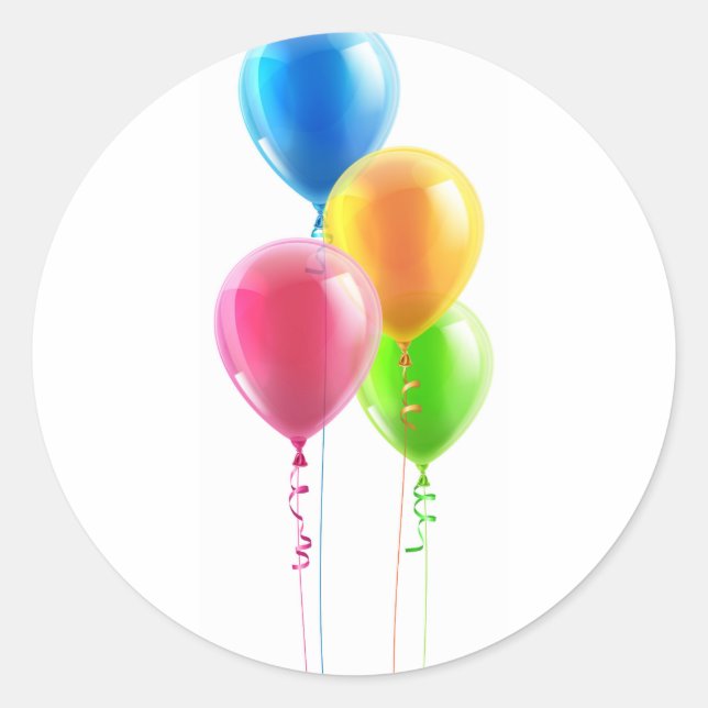 Geburtstagsparty Ballon Set Runder Aufkleber (Vorderseite)