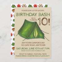 Geburtstagsparty Bash Camp Zelt Sleepover Camping