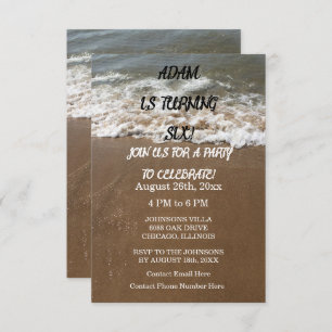 Geburtstagsparty Beach Nautical Ocean Custom Age Einladung