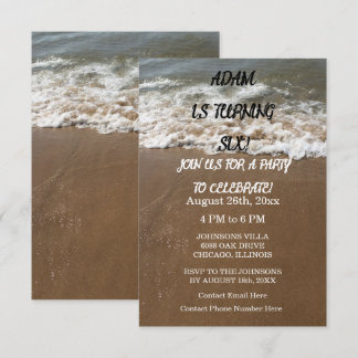 Geburtstagsparty Beach Nautical Ocean Custom Age Einladung