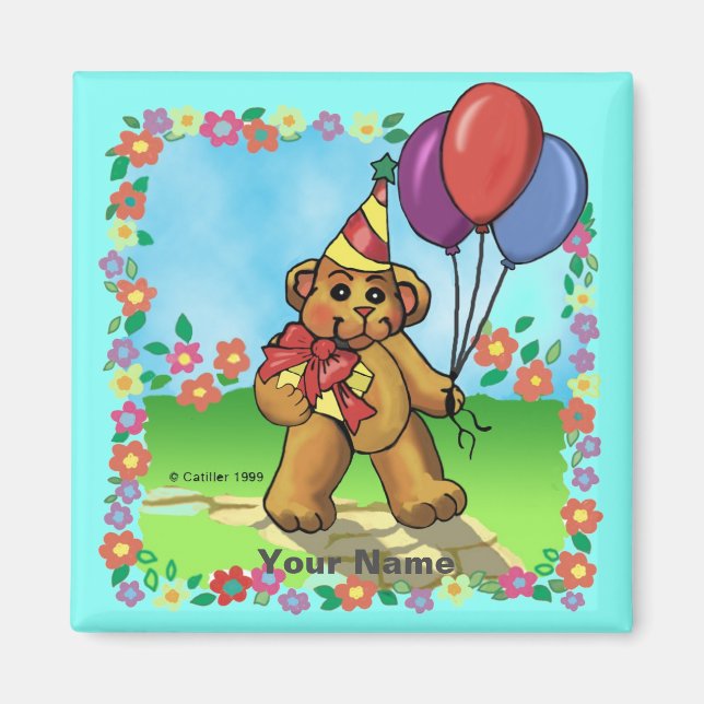 Geburtstagsparty Bear Magnet (Vorne)