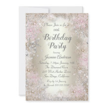 Geburtstagsparty Beige Gold Pink Winter Wonderland