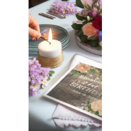 Geburtstagsparty-Blume Rustikale Holz-String-Licht Serviette