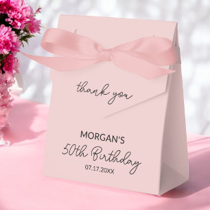 Geburtstagsparty Blush Pink Danke Name Geschenkschachtel