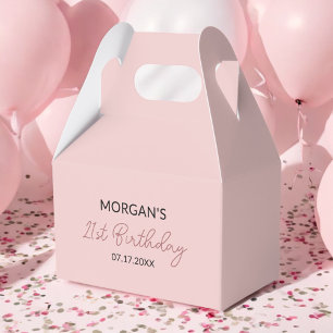 Geburtstagsparty Blush Pink Danke Name Geschenkschachtel