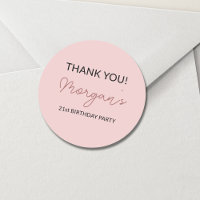 Geburtstagsparty Blush Pink Niedlich Danke